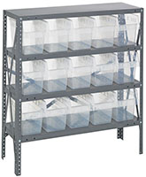 1239-SB802CL Quantum Clear-View Store-Max 8 Inch (in) Steel Shelving with Shelf Bin