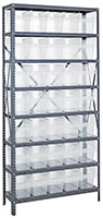 1275-SB802CL Quantum Clear-View Store-Max 8 Inch (in) Steel Shelving with Shelf Bin