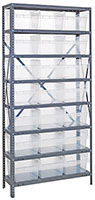1275-SB809CL Quantum Clear-View Store-Max 8 Inch (in) Steel Shelving with Shelf Bin