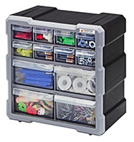 10 1/2 Inch (in) Item Width and 10 1/4 Inch (in) Item Height Plastic Drawer Storage Cabinet (PDC-12BK) - 2