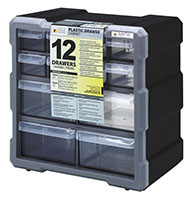 10 1/2 Inch (in) Item Width and 10 1/4 Inch (in) Item Height Plastic Drawer Storage Cabinet (PDC-12BK) - 3