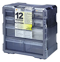 10 1/2 Inch (in) Item Width and 10 1/4 Inch (in) Item Height Plastic Drawer Storage Cabinet (PDC-12BK) - 4