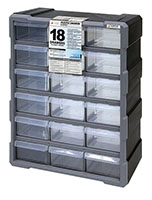 15 Inch (in) Item Width and 18 3/4 Inch (in) Item Height Plastic Drawer Storage Cabinet (PDC-18BK) - 2