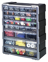 15 Inch (in) Item Width and 18 3/4 Inch (in) Item Height Plastic Drawer Storage Cabinet (PDC-39BK) - 2
