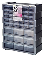 15 Inch (in) Item Width and 18 3/4 Inch (in) Item Height Plastic Drawer Storage Cabinet (PDC-39BK) - 3