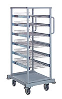Quantum Partition Store Single Bay Work Cart with Wire Shelves - 3
