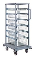 Quantum Partition Store Single Bay Work Cart with Wire Baskets - 2
