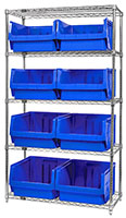 Blue WR5-543 Wire Shelving Units