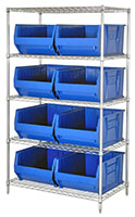 Blue WR5-955 24 in. Wire Shelving Systems