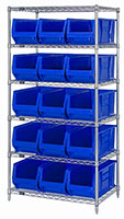 Blue WR6-953 24 in. Wire Shelving Systems