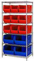 Red/Blue WR6-973 30 in. & 36 in. Wire Shelving Systems
