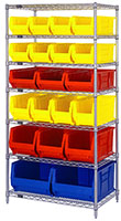 Yelow/Red/Blue WR7-20-MIX 24 in. Wire Shelving Systems