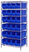 Blue WR7-951 24 in. Wire Shelving Systems