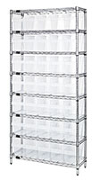 WR8-802CL Quantum Clear-View Store-Max 8 Inch (in) Wire Shelving with Shelf Bin - 2