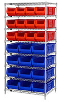 Red/Blue WR8-950952 24 in. Wire Shelving Systems