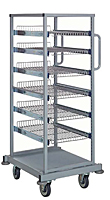 Quantum Partition Store Single Bay Work Cart with Wire Shelves