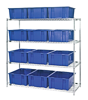 Blue WR4-12225 Wire Shelving Units